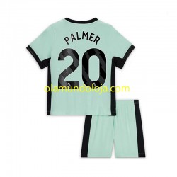 Camisola Chelsea Cole Palmer 20 Criança Equipamento Terceiro 2023-2024 Manga Curta